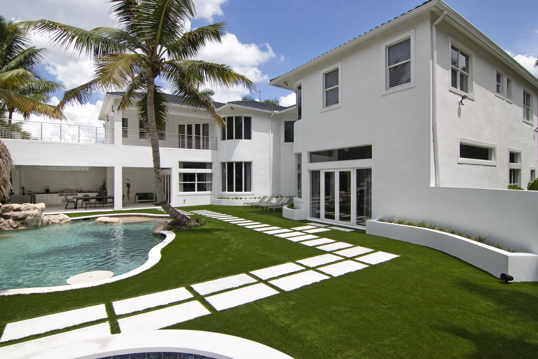 Aiken Court pool and rear elevation