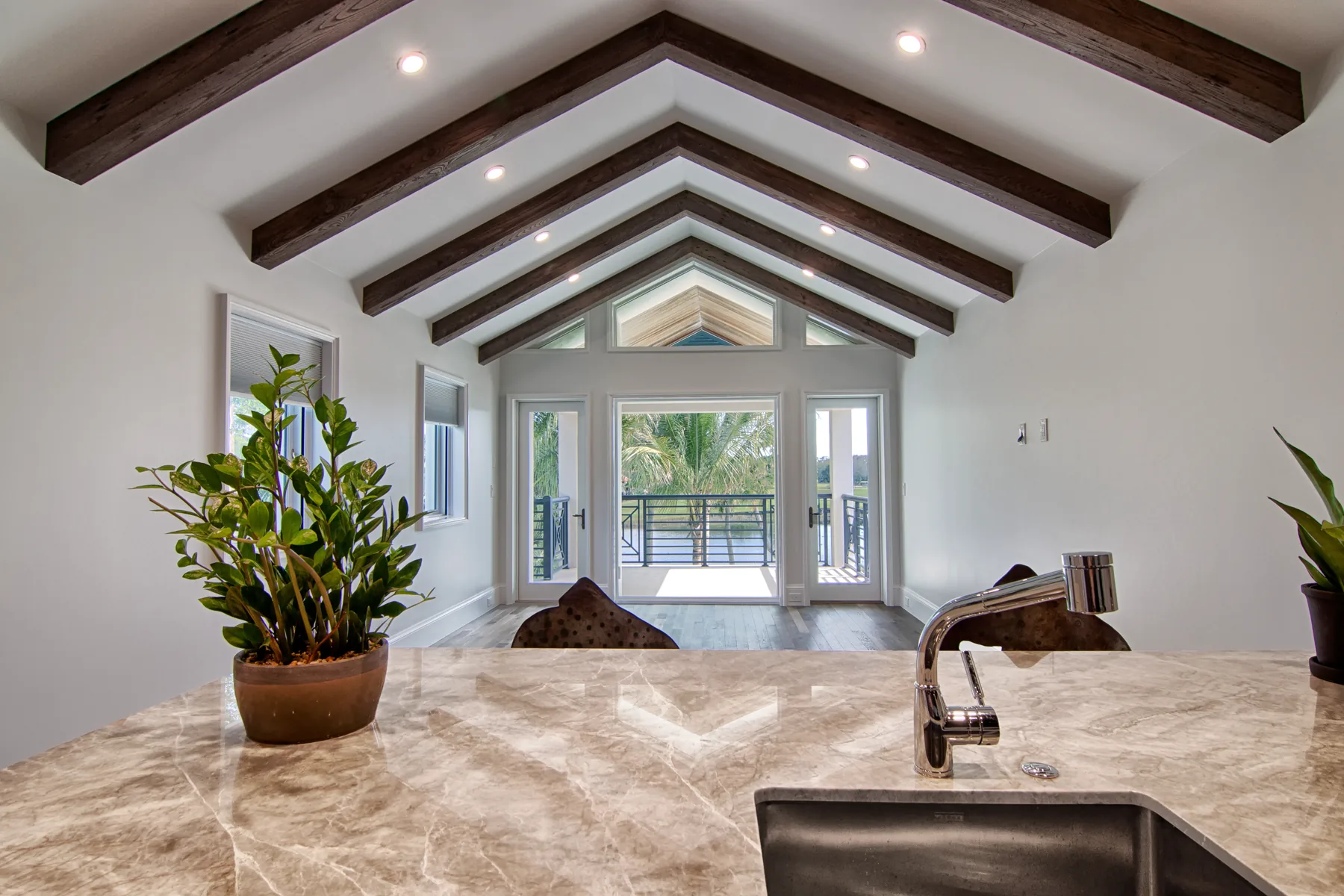 Vaulted great room at Breakers West Terrace