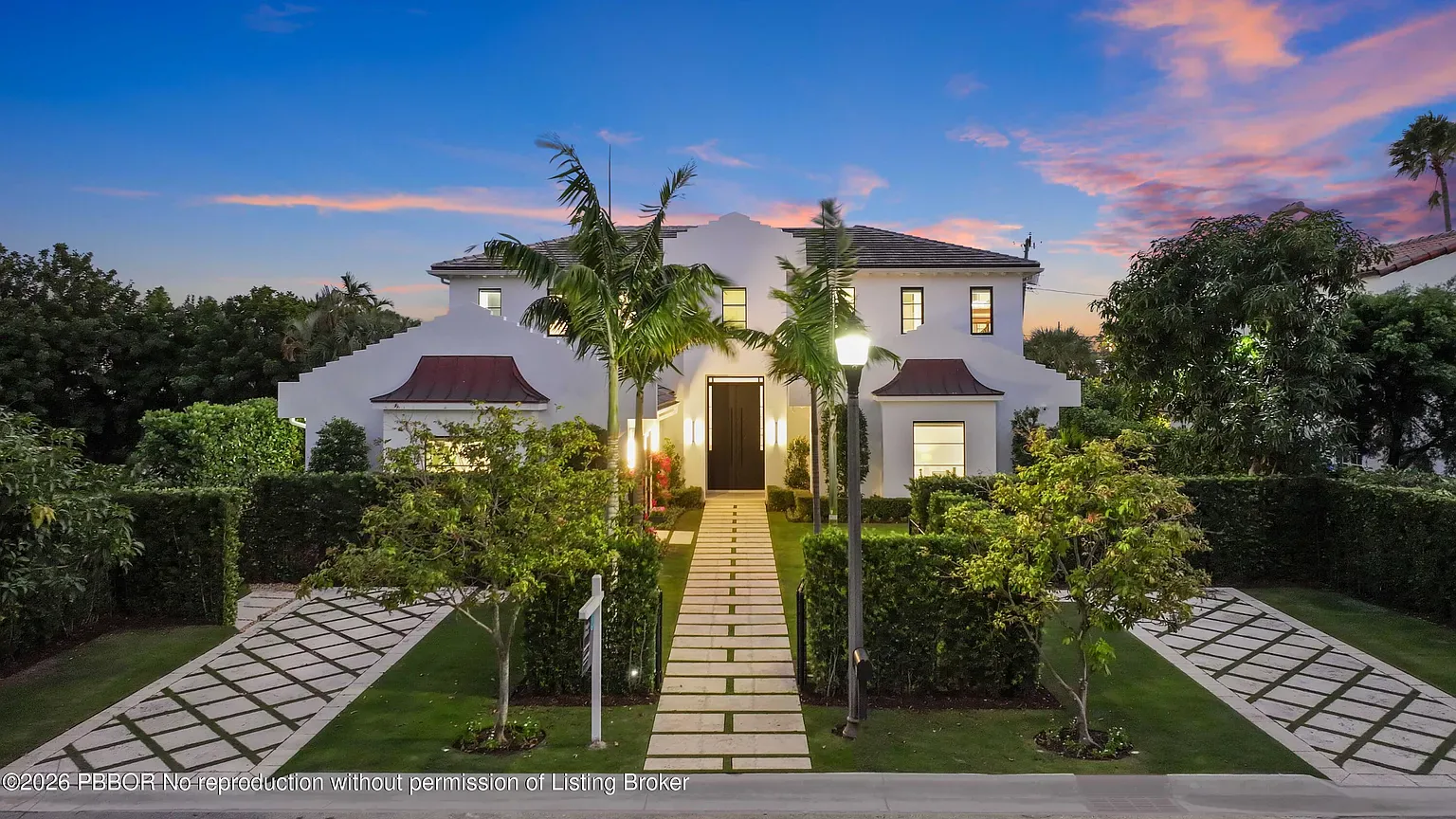 East Lakewood residence at dusk