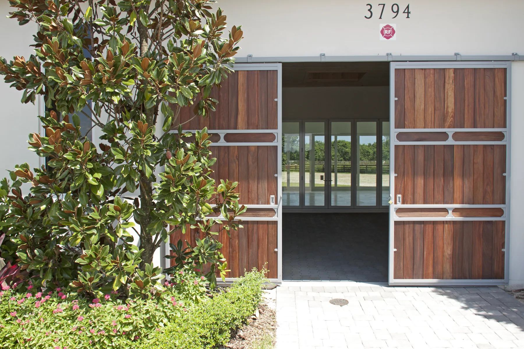 Barn entry at Grand Prix Farms