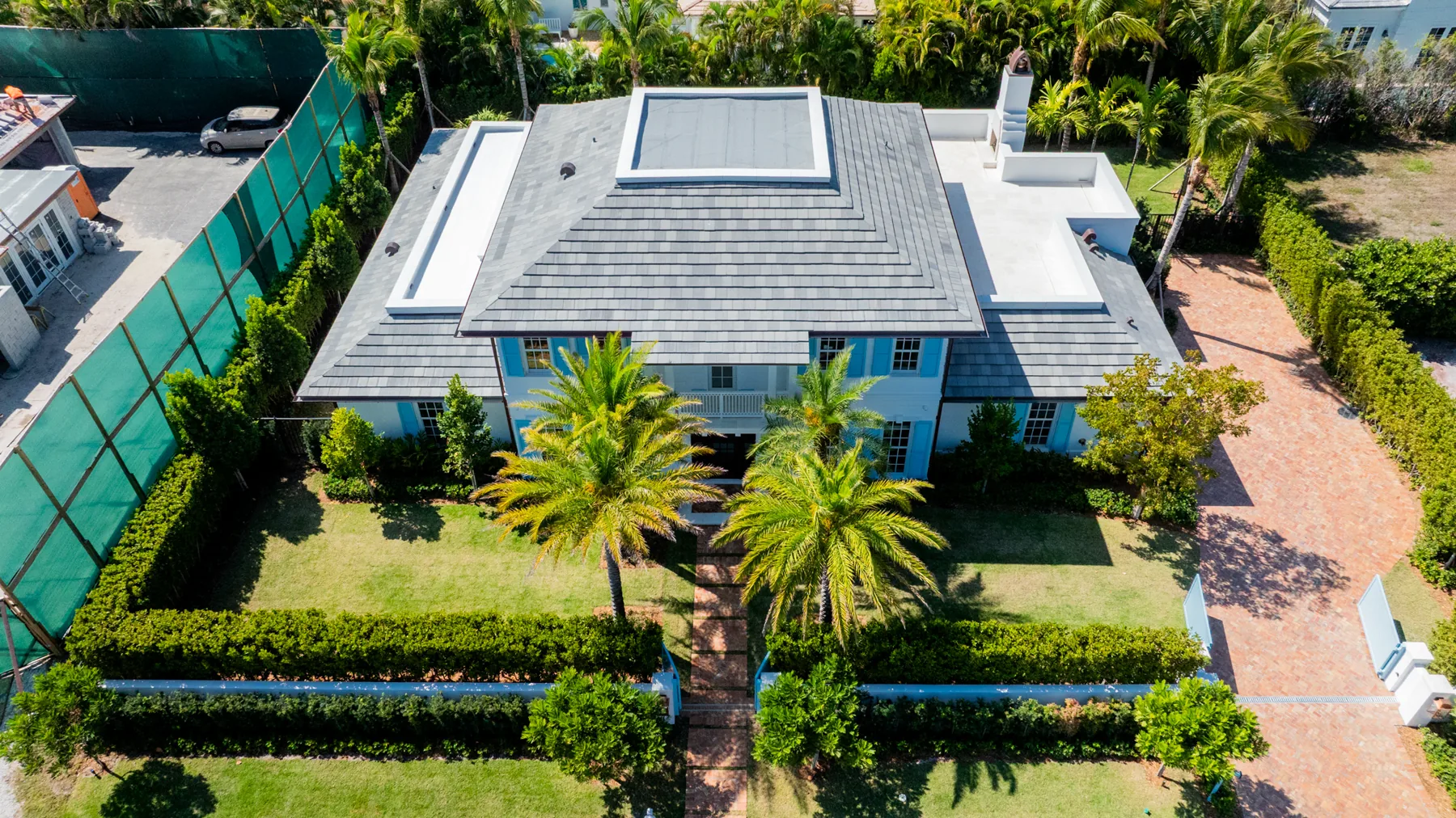 Aerial view of the Ibis Isle residence in Palm Beach, Florida