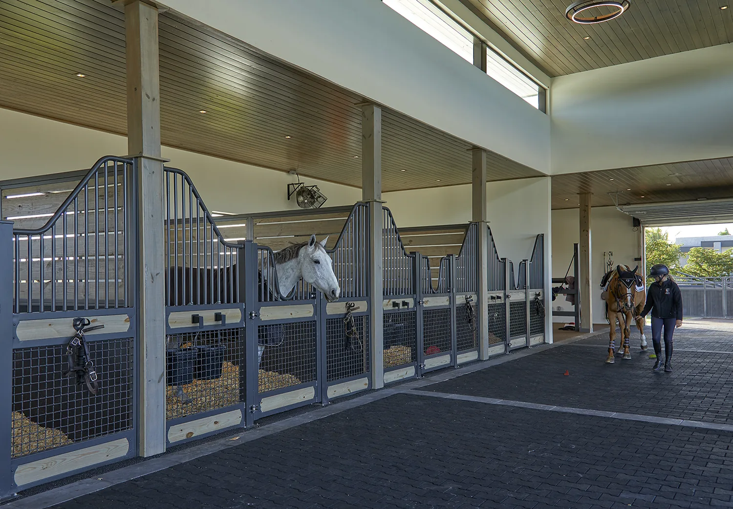 Stable aisle at Lasso Way Estate
