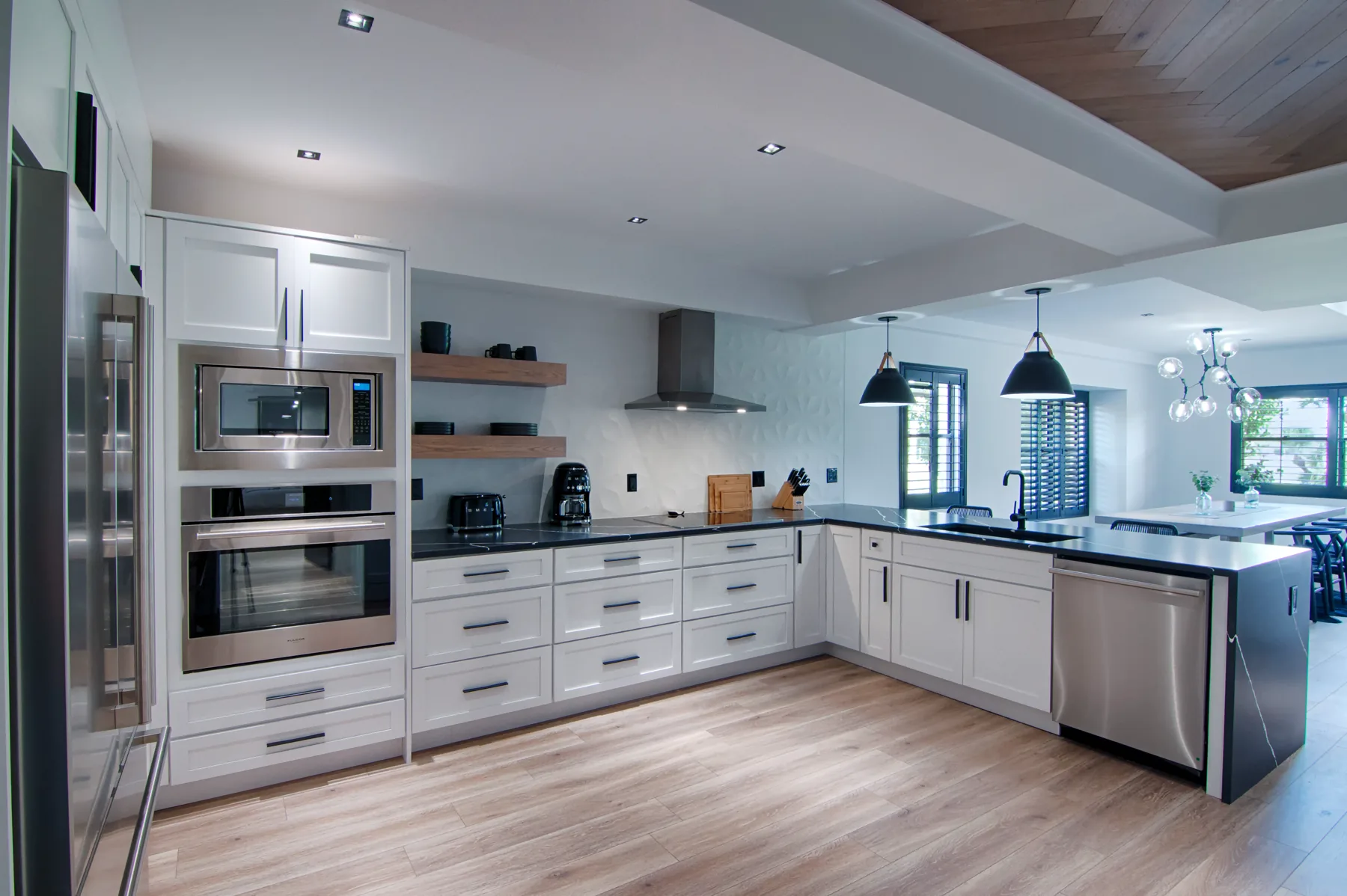 Custom cabinetry in the Polo Island kitchen