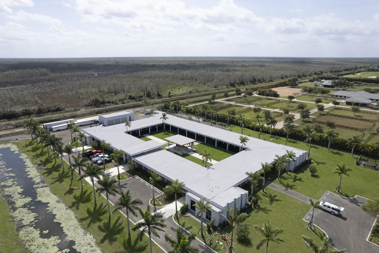 Aerial Polo Farm at Wellington Preserve Polo Farm