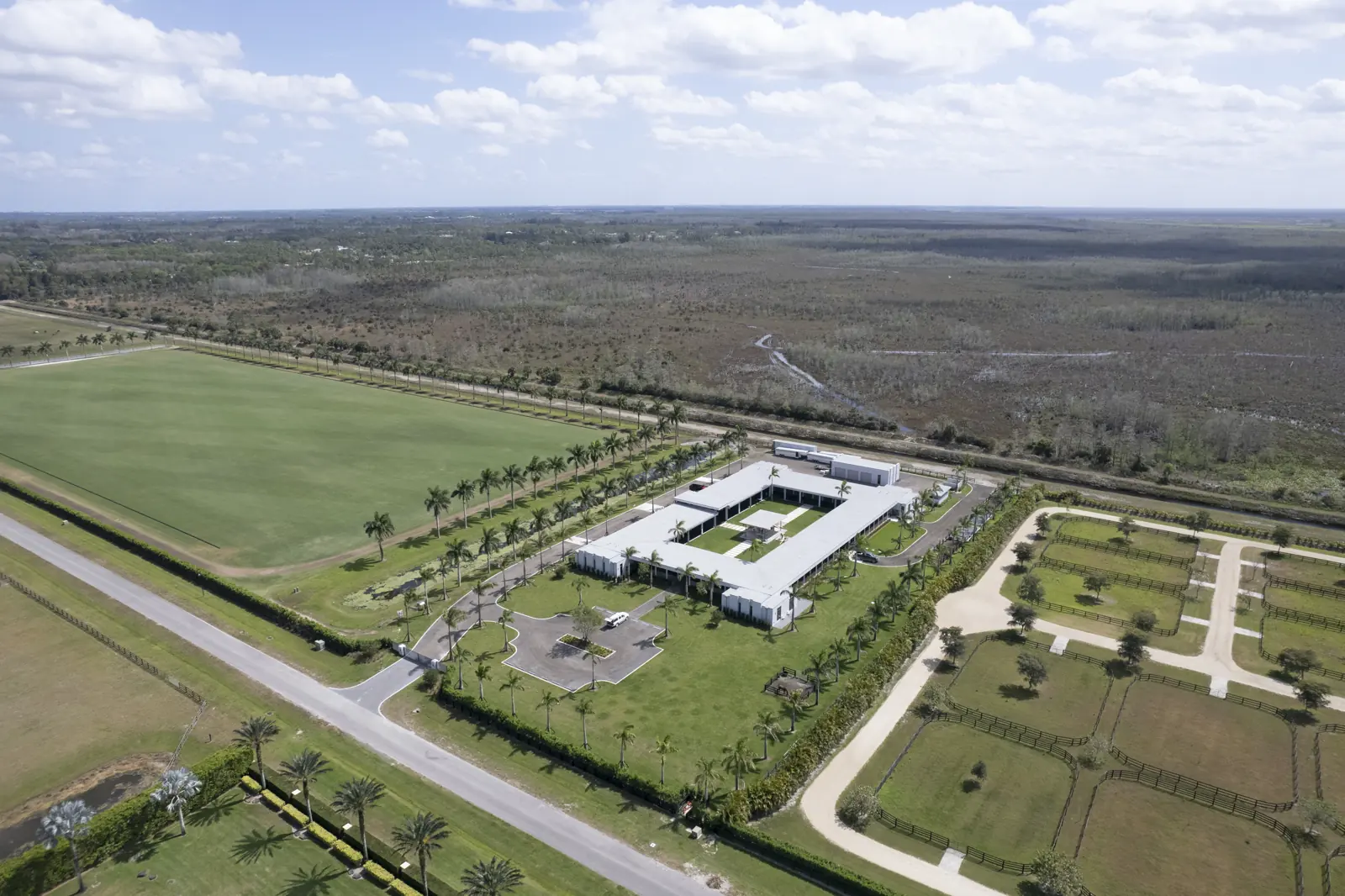 Aerial Polo Farm at Wellington Preserve Polo Farm