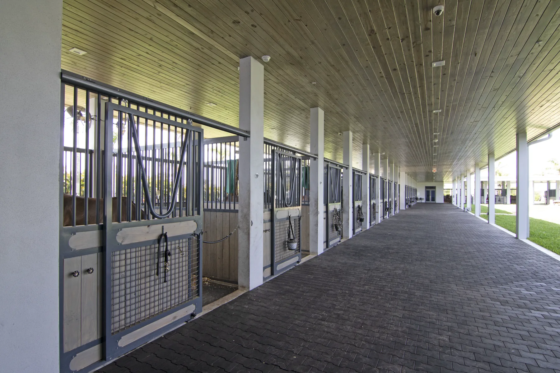 Stable aisle at Wellington Preserve Polo Farm