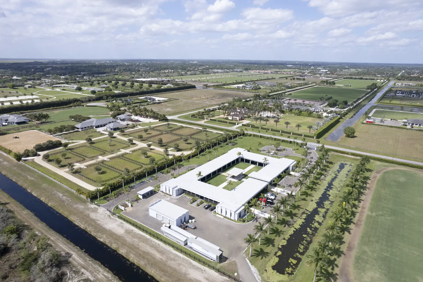 Aerial Polo Farm at Wellington Preserve Polo Farm